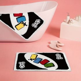 Bathroom rug game aesthetic decoration, card playing rug, game-like interactive rug, super absorbent machine washable non-slip rug