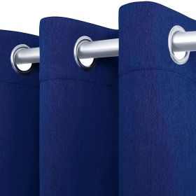 Blackout Curtains for Bedroom Pack of 2 Navy Blue 52 x 63 inch Window Hanging Panels Blind Off Grommet Curtains Thick Black Out Window Screen No