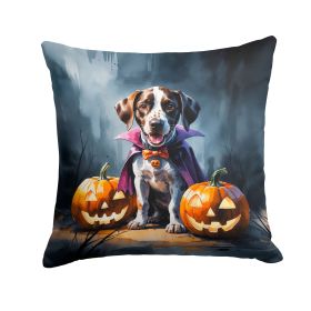 German Shorthaired Pointer Puppy Halloween Throw Pillow Machine Washable, Indoor Outdoor Decorative Pillow for Couch, Bed or Patio, 14Hx14W