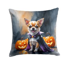 Chihuahua Puppy Halloween Throw Pillow Machine Washable, Indoor Outdoor Decorative Pillow for Couch, Bed or Patio, 14Hx14W