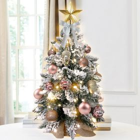 55cm Plush Rose Gold Mini Christmas Tree With LED Light Not Shipped On Weekends Not OnTemu (Option: Rose gold)