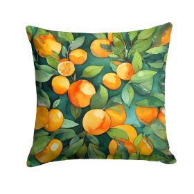 Florida Orange Blossom in Watercolor Throw Pillow Machine Washable, Indoor Outdoor Decorative Pillow for Couch, Bed or Patio, 18Hx18W (Default: Default)